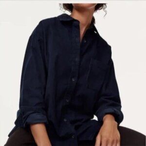 Aritzia Wilfred Free Charlotte Corduroy Boyfriend Shirt - 2019 - Royal Navy - Sz